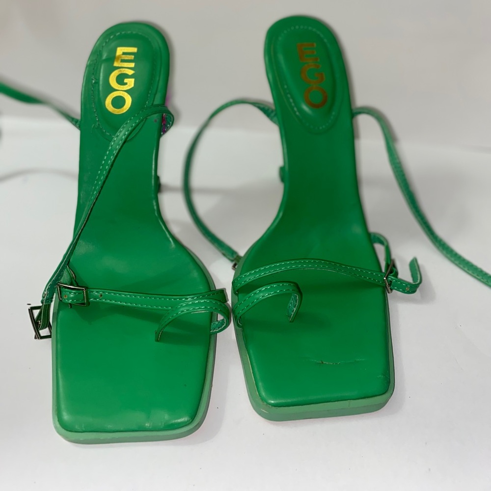 Green sandal heels